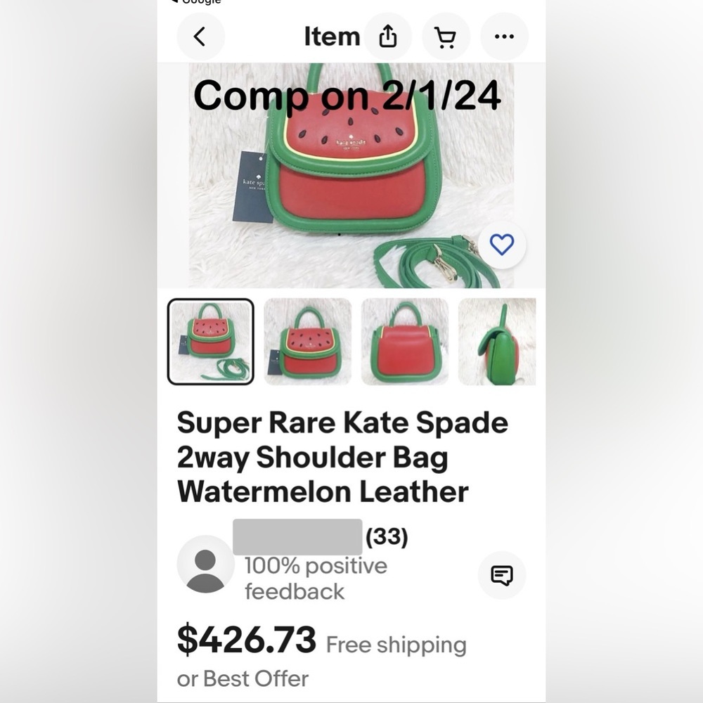 🔥 NWT Kate Spade NY Puffy Novelty Watermelon Crossbody Purse MSRP $399 - Picture 7 of 12